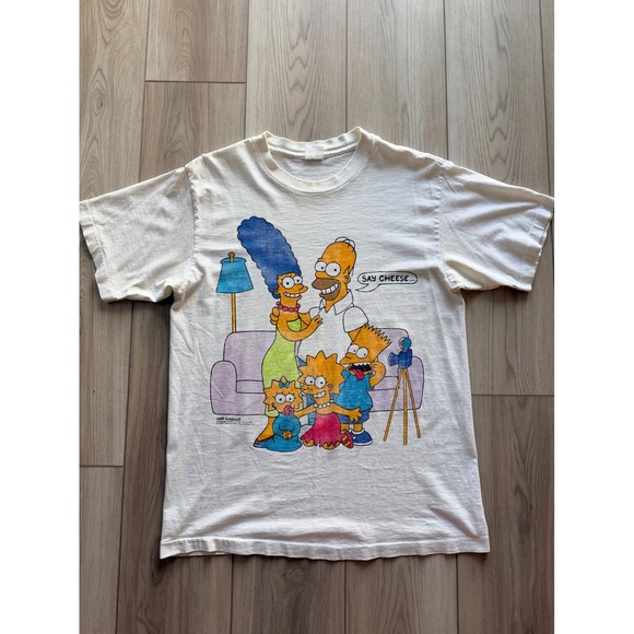 The Simpsons Other - 1989 Vintage The Simpsons T Shirt Mens M White Double Sided Single Stitch Bart